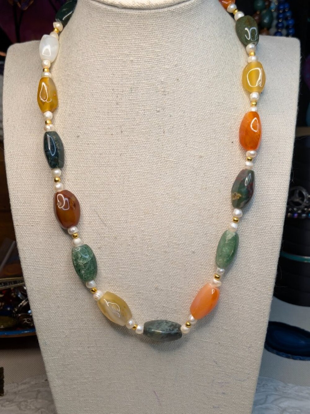 Vintage Beggar’s Beads Gemstone Necklace